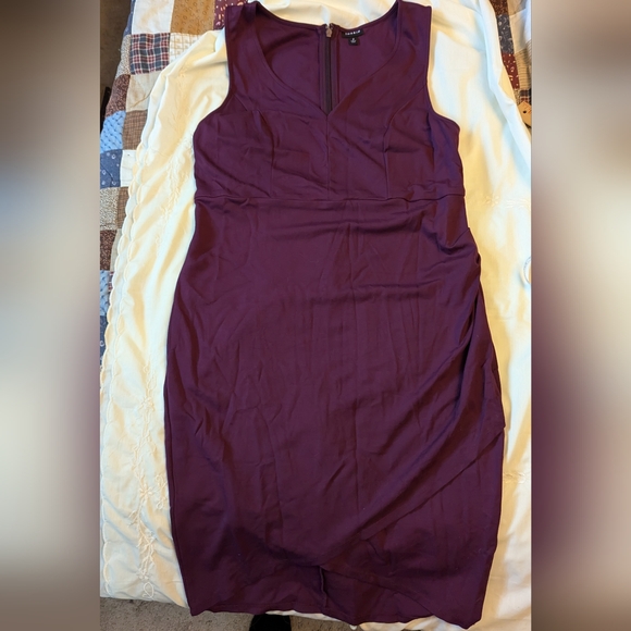 Torrid sz2 (2X) dark pink sleeveless jersey sheath dress EUC - Picture 4 of 9